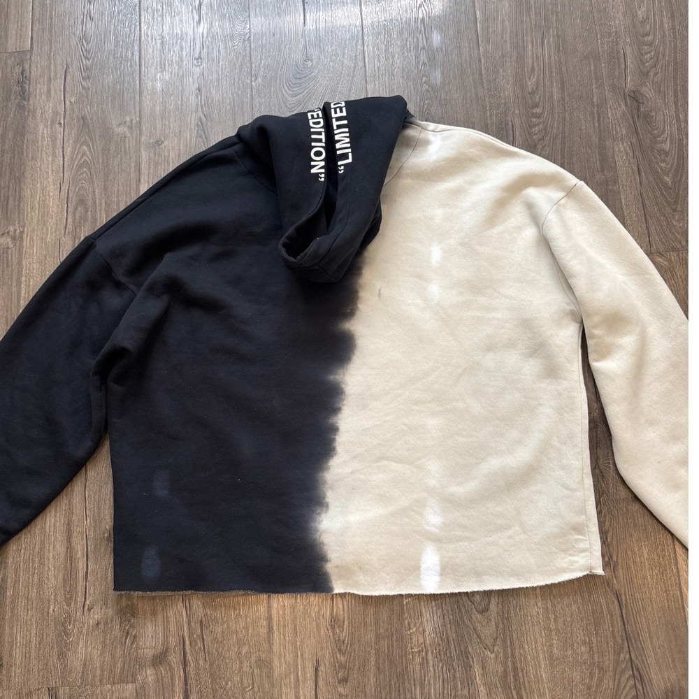 BoohooMAN Limited Edition Skeleton Tie Dye Hoodie Sweatshirt Black Cream Size L - Picture 9 of 9